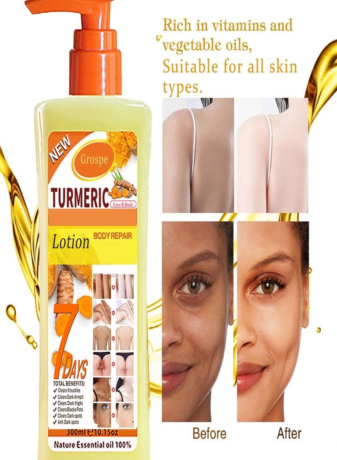 Grospe Soft 7 Turmeric Oil Body Lotion, Turmeric Oil Lotion for Skin, Tumeric Lotions for Bodys, Body Lotion for Women Moisturizing & Smoothing All Skin Types 10 Fl Oz - Image 2